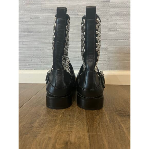 Rebecca Minkoff, black studded leather boots, size 9. - Picture 8 of 9